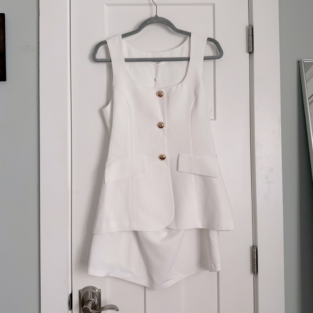 Amanda Uprichard Kya Romper Dress Ivory White NEW with tag - Picture 3 of 7